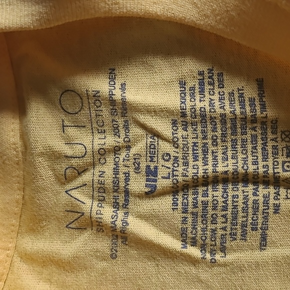 Naruto Shippuden T-Shirt NWOT Yellow - Picture 3 of 4